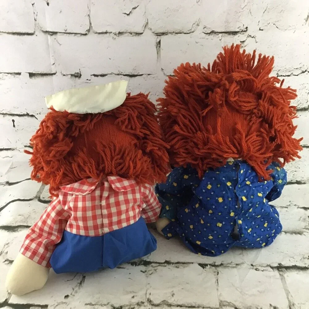 Vintage Raggedy‎ Ann Andy 20” Plush Rag Dolls Classic Toys Set Of 2 Collectible